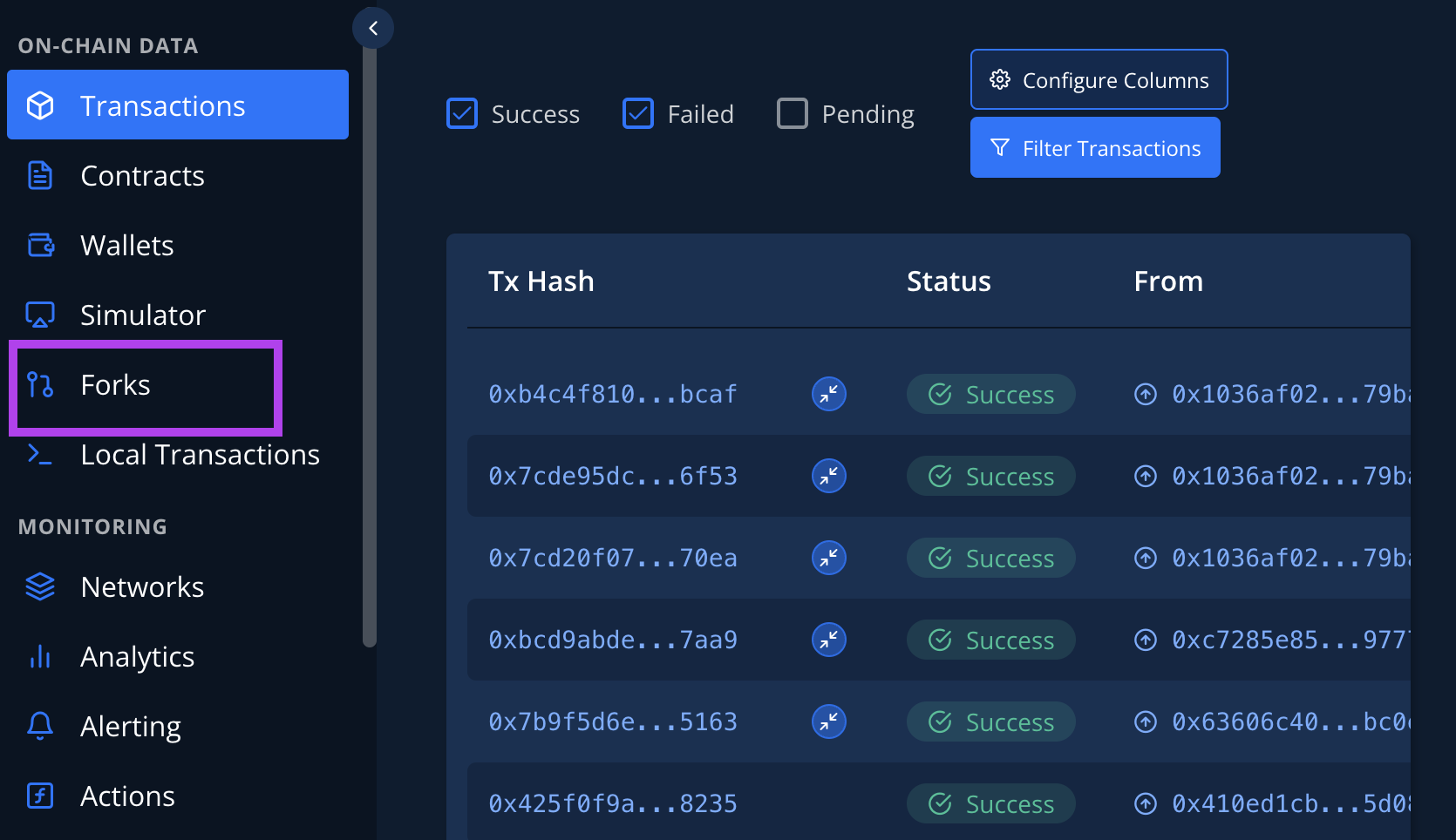 Access the fork page